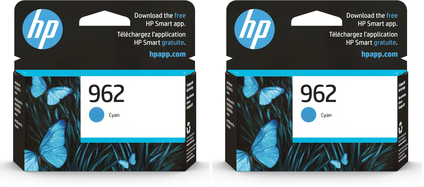 HP 962 Cyan Ink Cartridge 3HZ96AN Pack of 2