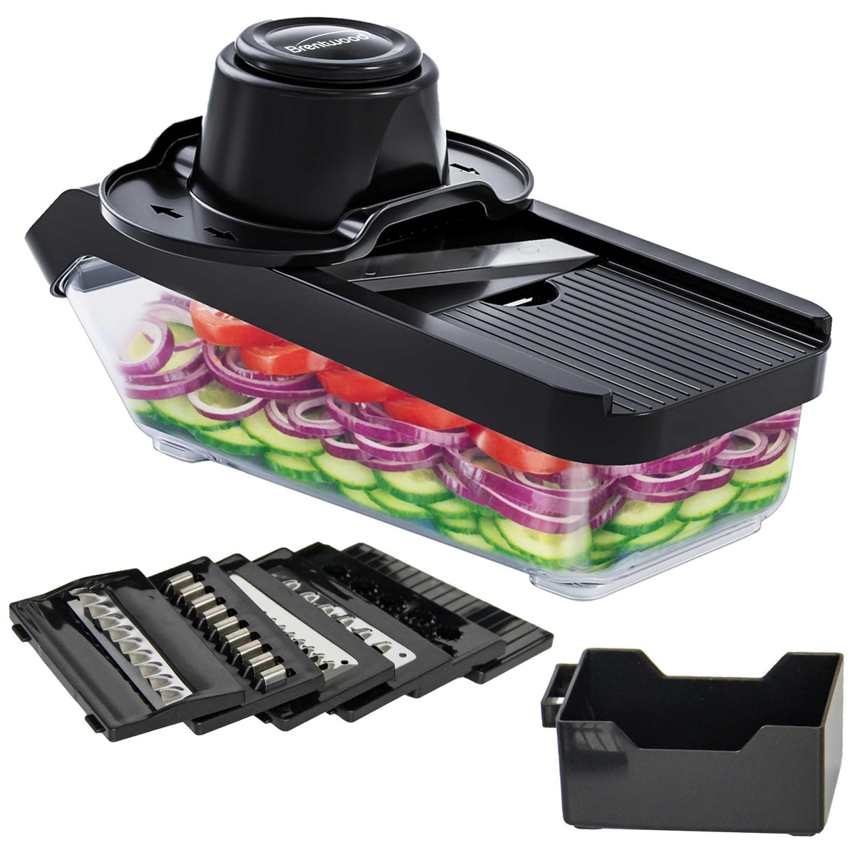 Brentwood Mandoline Slicer & Grater 3.6-Cup Black