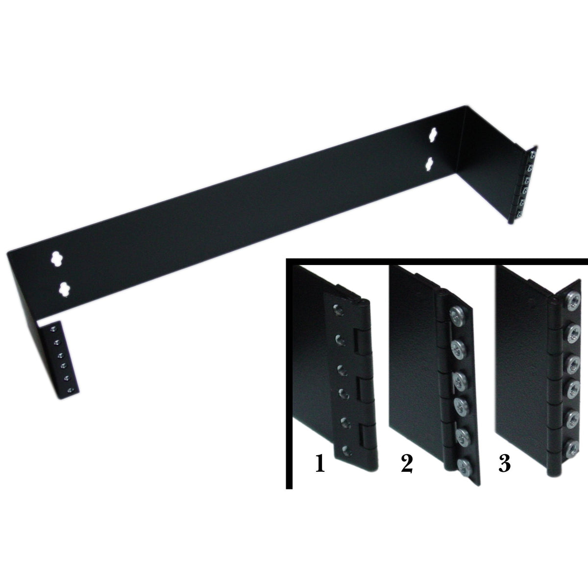 CableWholesale 2U Rackmount Hinged Wall Bracket