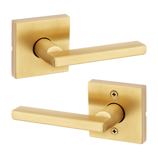 Kwikset Halifax Passage Door Lever Satin Brass