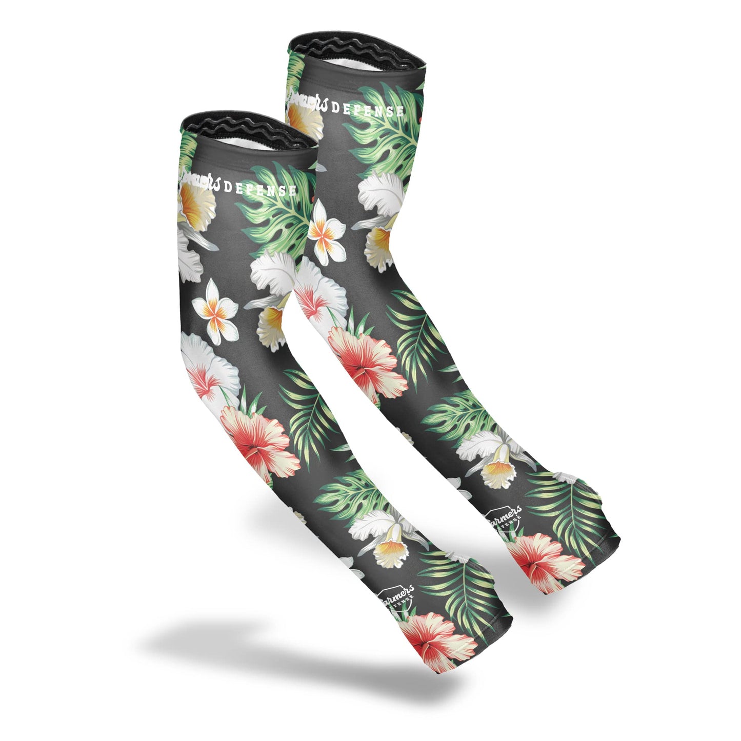 FARMER'S DEFENSE Sleeves | UV Cooling Sleeves for Sun Protection | Premium Anti-Scratch Arm Guard Sleeve for Skin - for Gardening Harvesting Sports Outdoors | Unisex | Tropical Flowers - L/XL