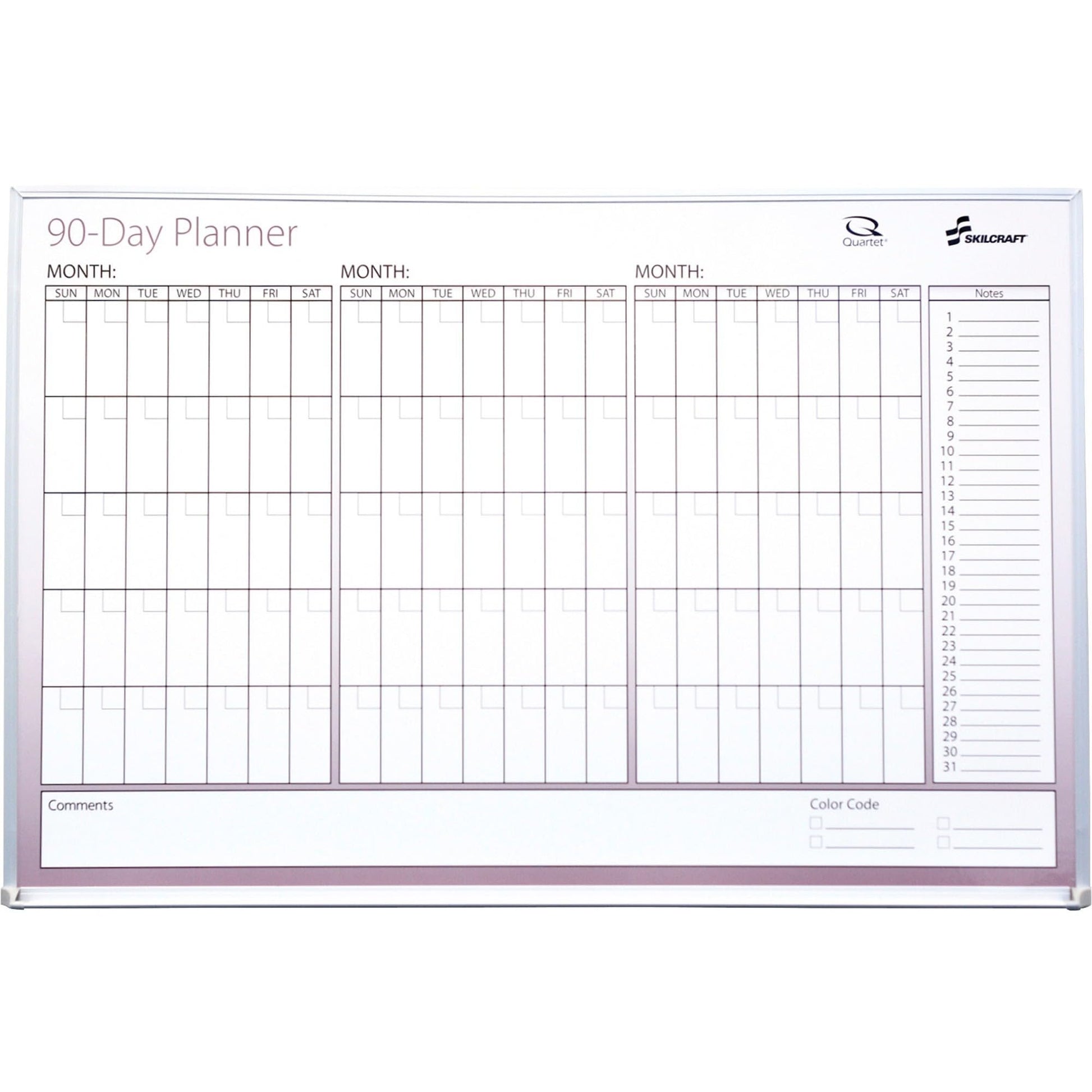 NATIONAL 90-Day Dry Erase Planner, 24 x 36