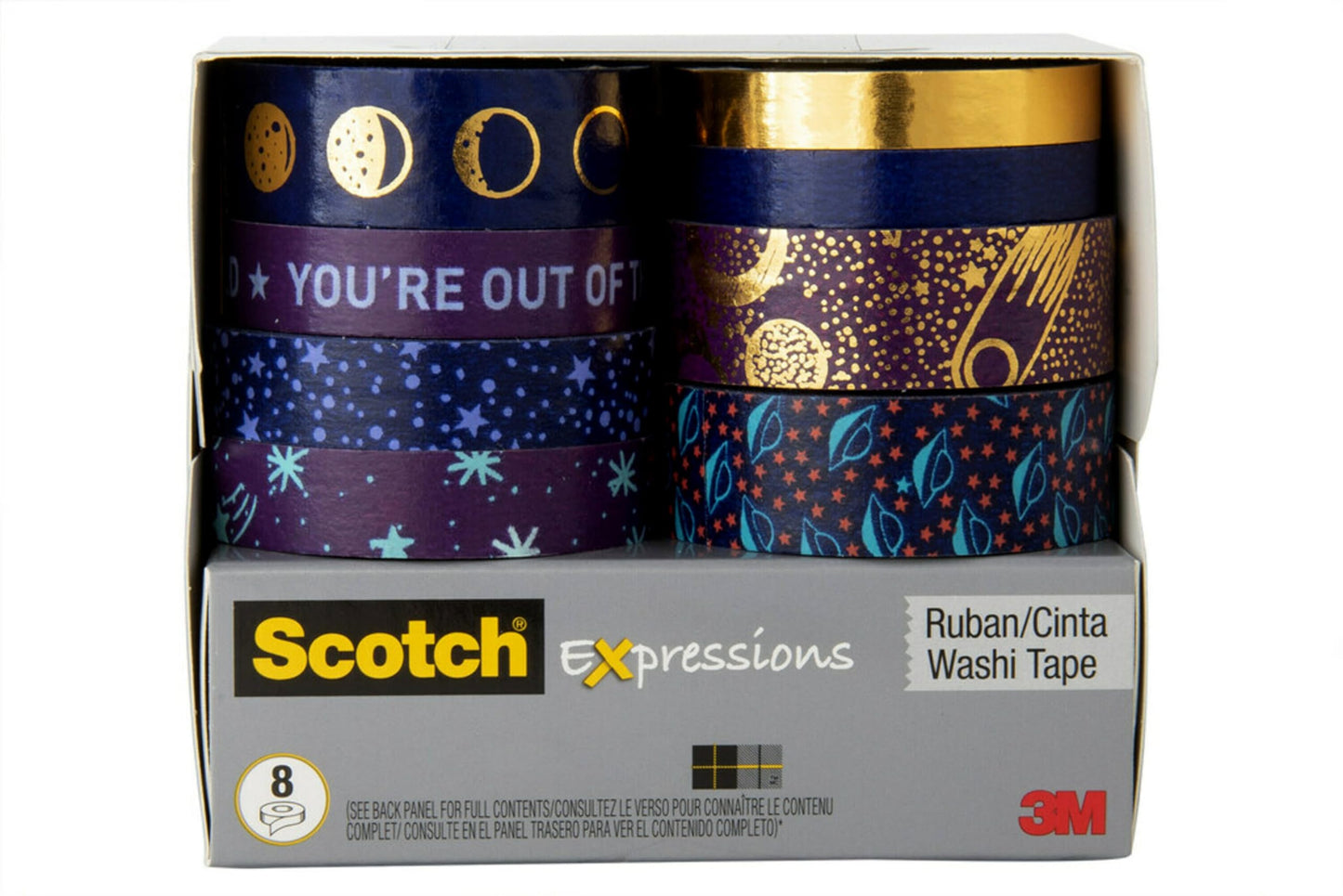 3M Scotch Expressions Washi Tape 8 Rolls Assorted (C1017-8-P17)