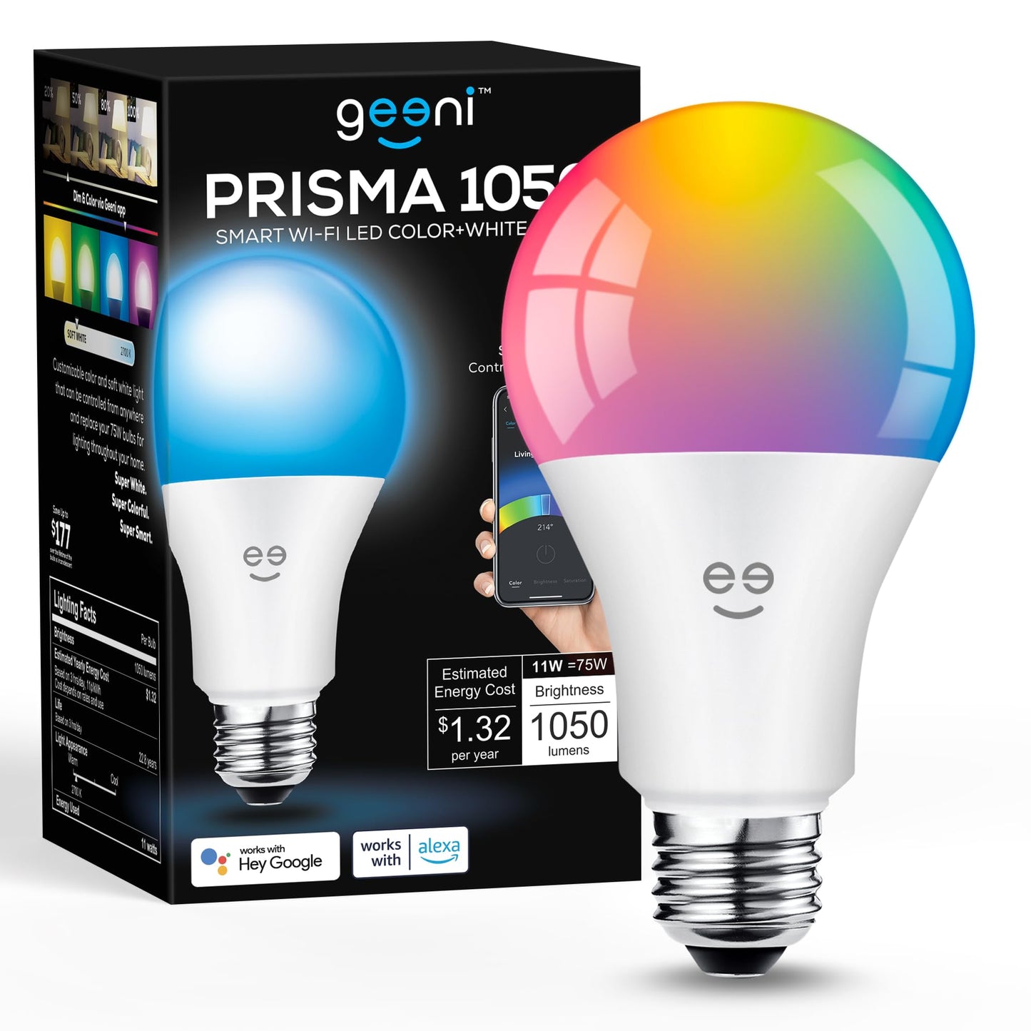 Geeni Prisma 1050 WiFi LED Bulb A21 75W