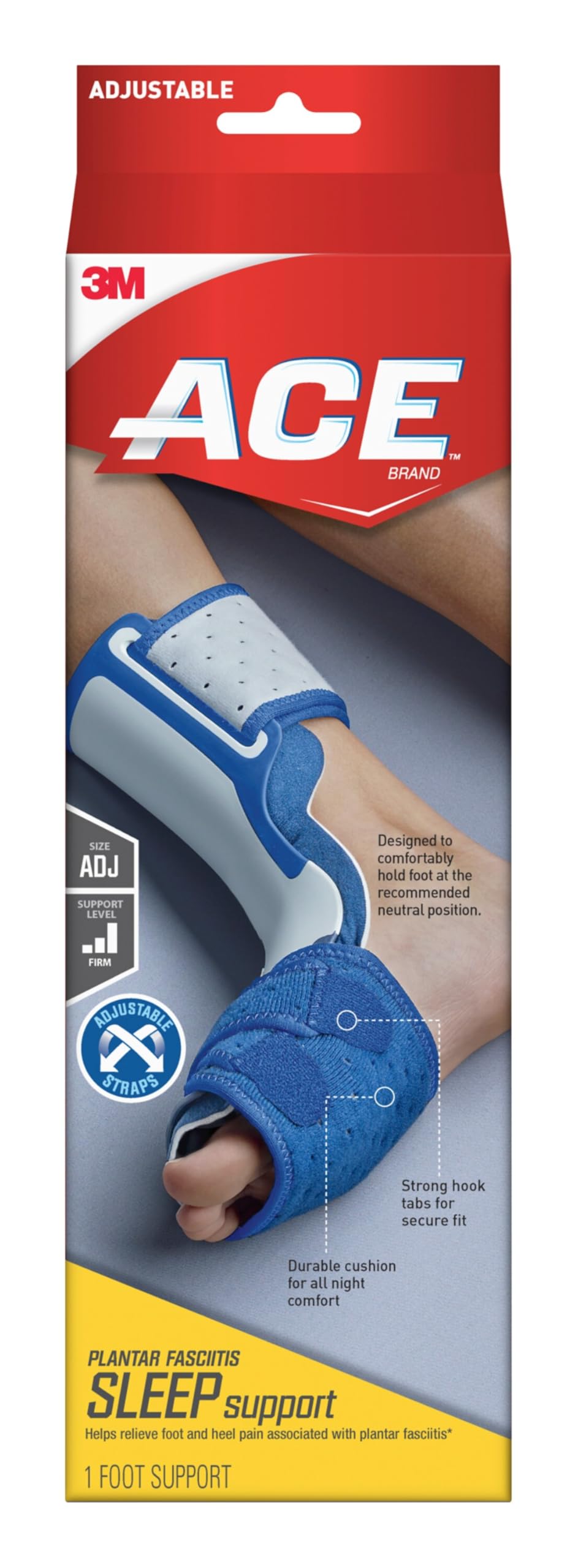 ACE Plantar Fasciitis Sleep Support, One Size, Blue