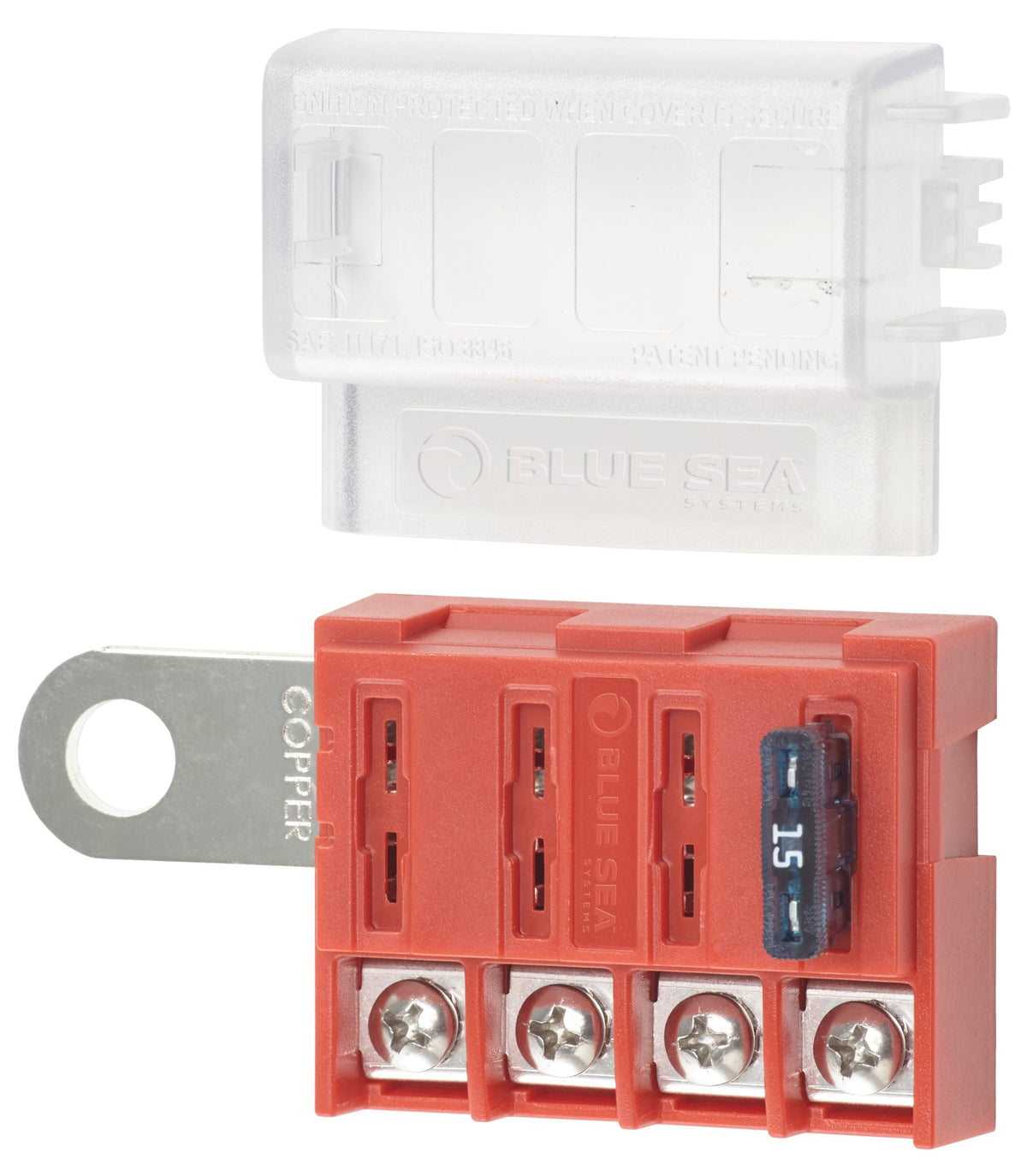 Blue Sea Systems 5023 ST Blade Fuse Block 4-Way 100A