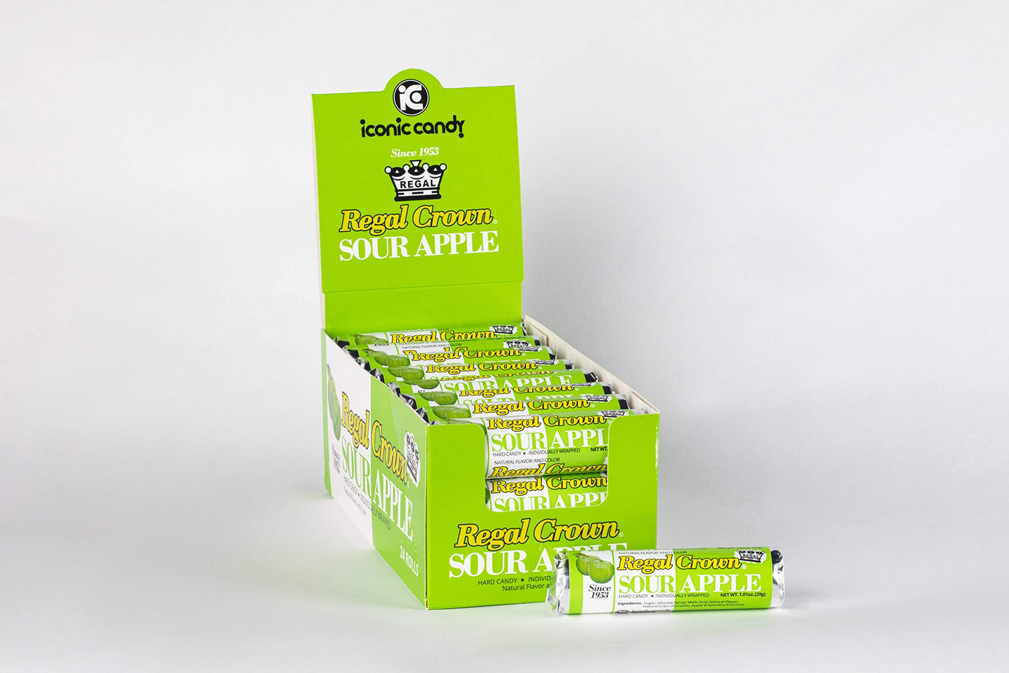 Regal Crown Sour Apple Hard Candy Rolls 24 Count