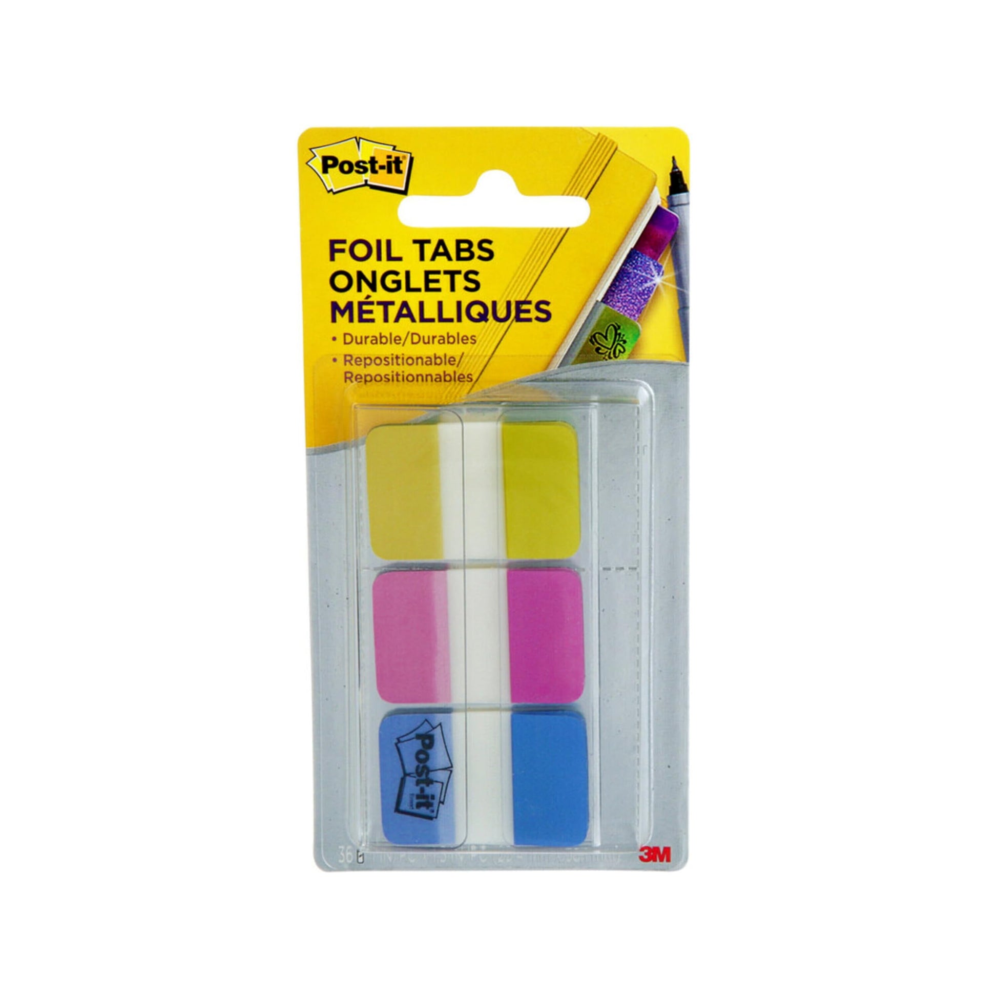 Post-it Foil Tabs Iridescent 1in x 1.5in 36-Pack (686-FLOPBT)