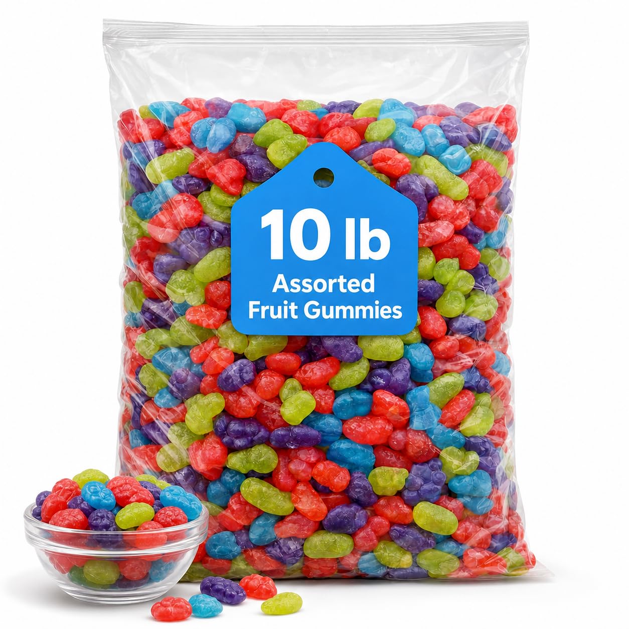 JOLLY Assorted Fruit Gummies 10 lb Bulk Bag