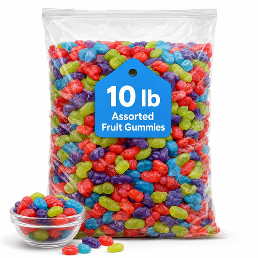 JOLLY Assorted Fruit Gummies 10 lb Bulk Bag