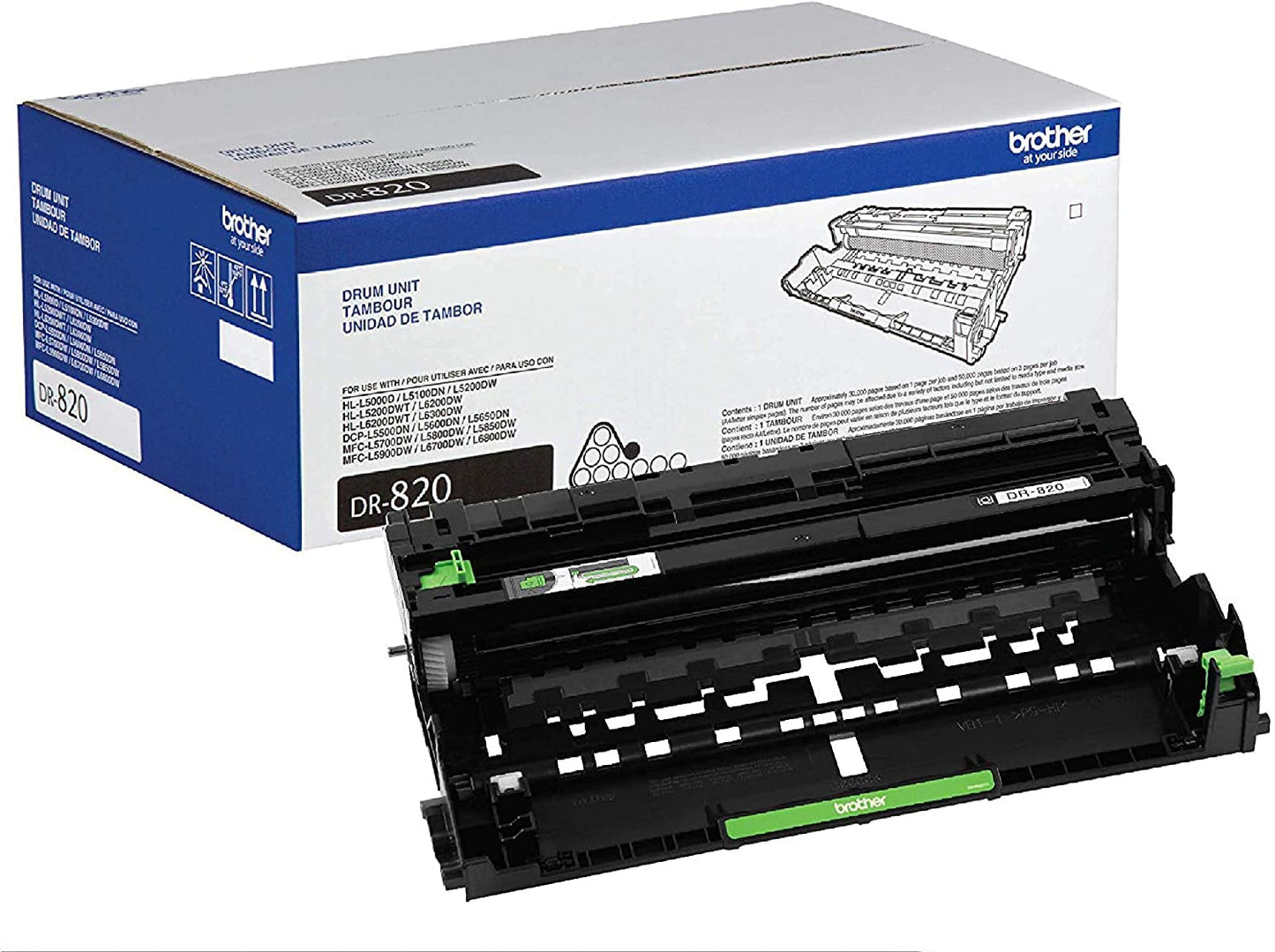 Brother DR820 Genuine Drum Unit, Black, 6 Pack
