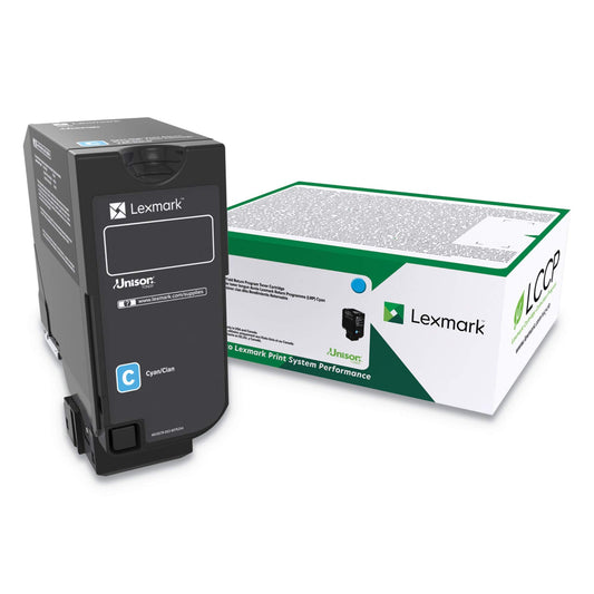 Lexmark High Yield Cyan Return Program Toner Cartridge for US Government, 12000 Yield (74C0HCG)
