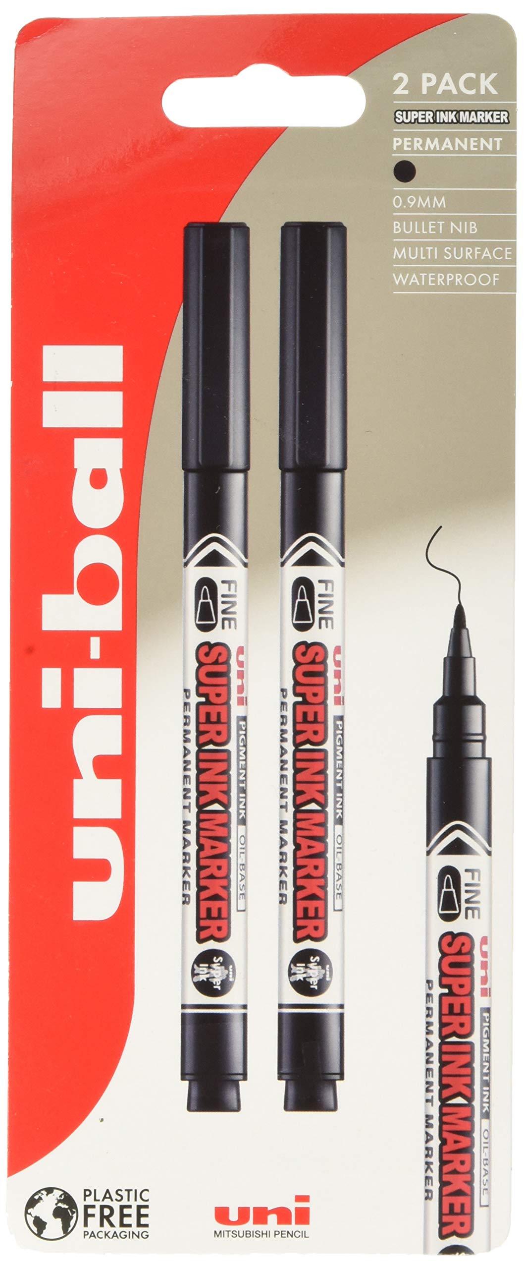 Uni Super Ink Marker PNA-125 Black 2-Pack