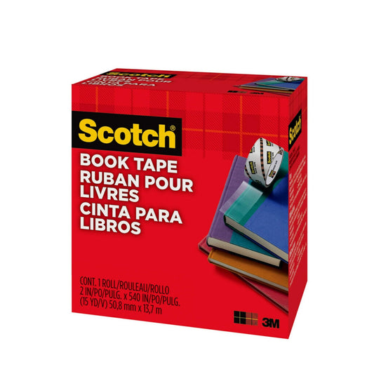 Scotch Book Repair Tape, 2 in x 15 yd, Clear – Durable Tape for Repairing and Protecting Book Bindings & Covers