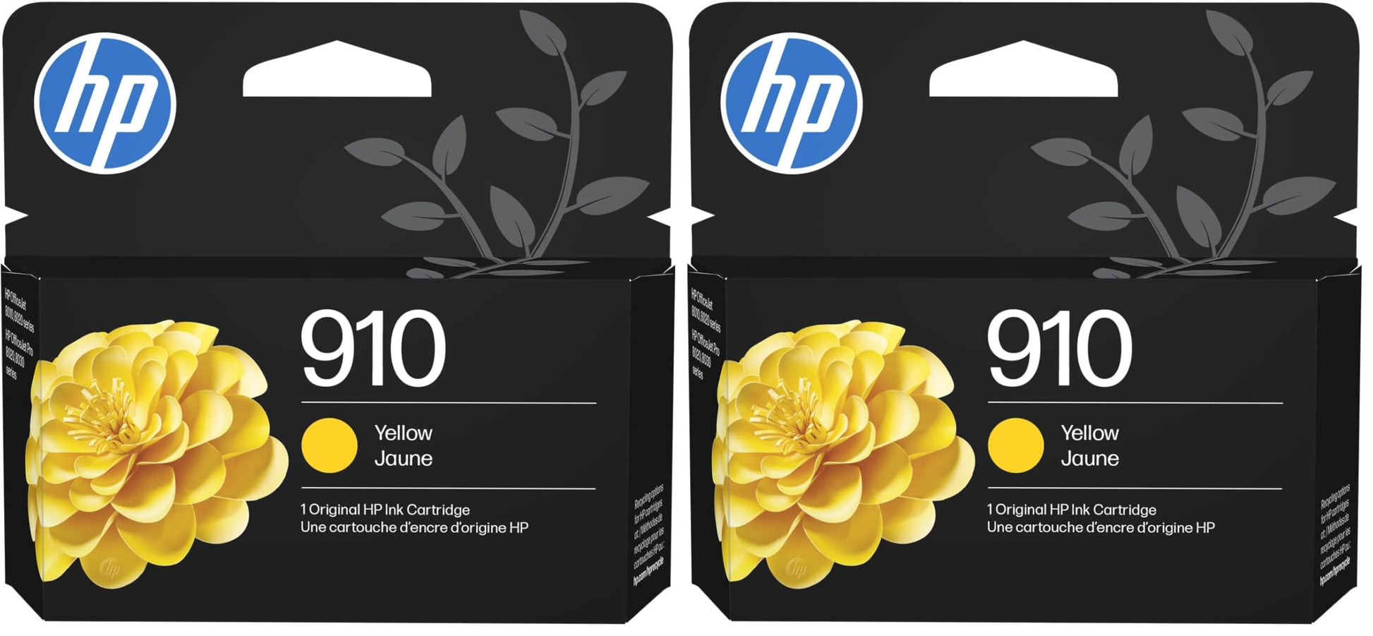 HP 910 Yellow Ink Cartridge 3YL60AN 2-Pack