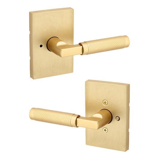 Kwikset Prava Interior Privacy Door Lever, Satin Brass