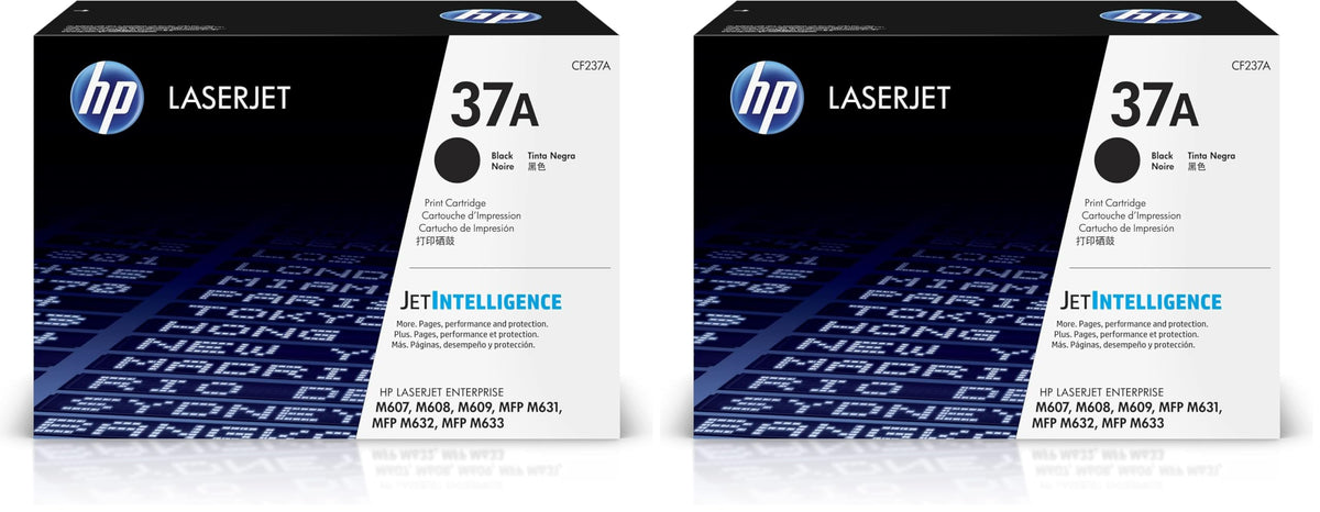 HP 37A Black Toner Cartridge | Works LaserJet Enterprise M607,M608,M609 Series,LaserJet Enterprise MFP M631,M632,M633 Series | CF237A,(Pack of 2)