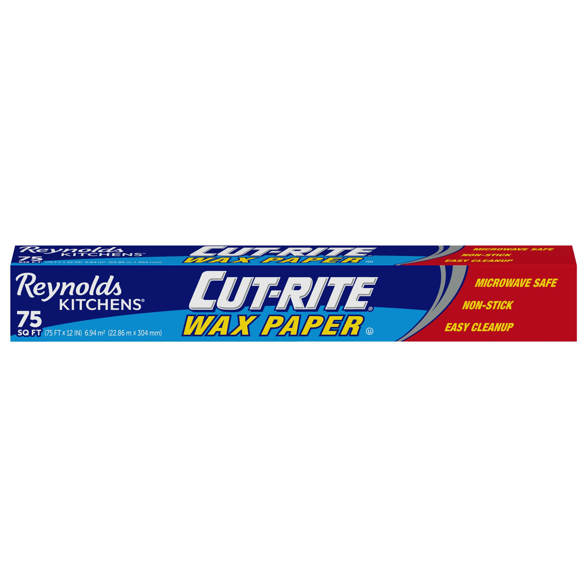 Reynolds Kitchens Cut-Rite Wax Paper Roll, Built-In Cutter, 1pk, 75sq ft