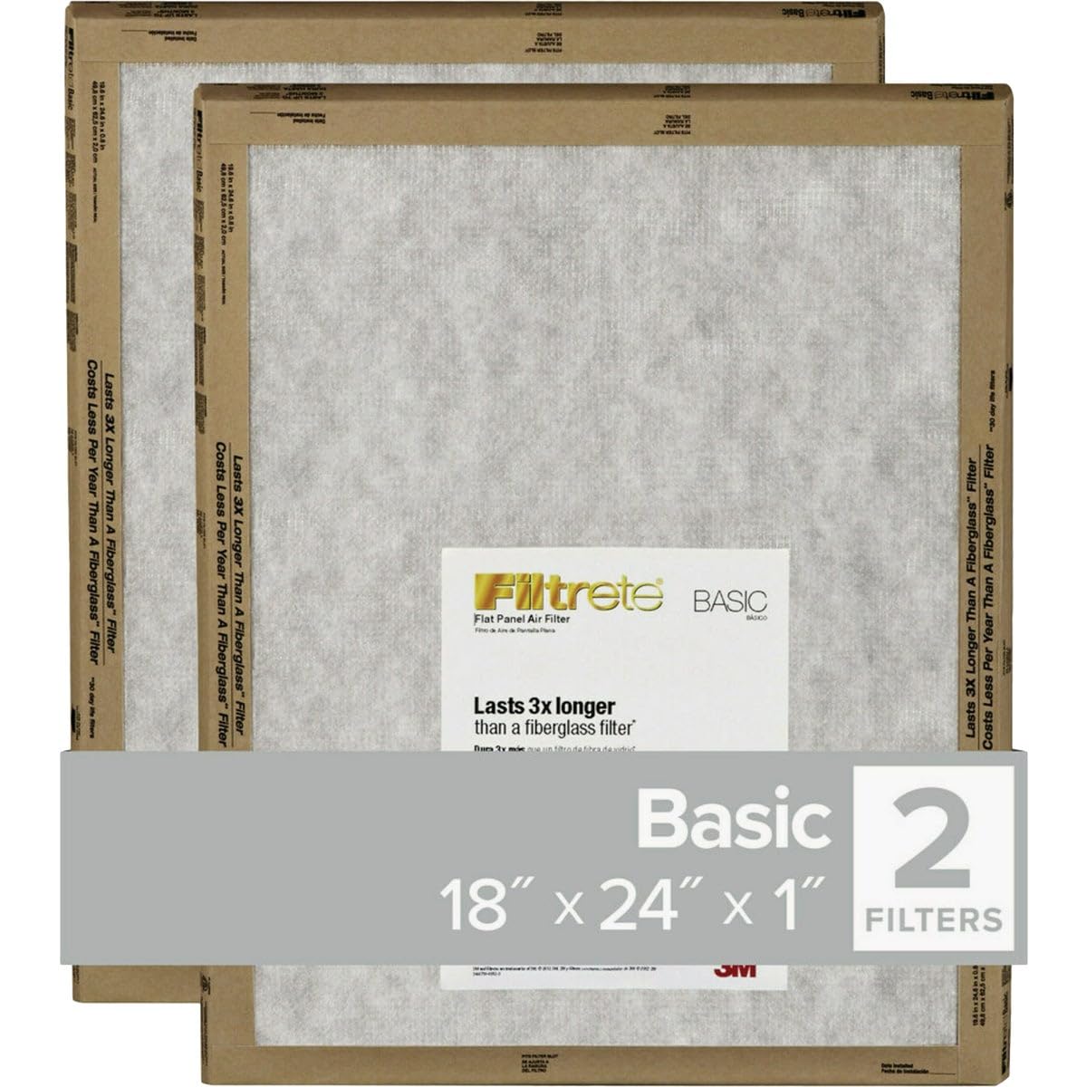 3M Filtrete AIR Filter 18x24x1 MERV 2 FPL21 2-Pack