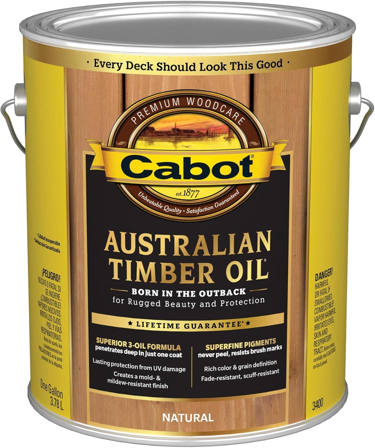 Cabot Australian Timber Oil Wood Stain and Protector, Natural, 1 Gallon