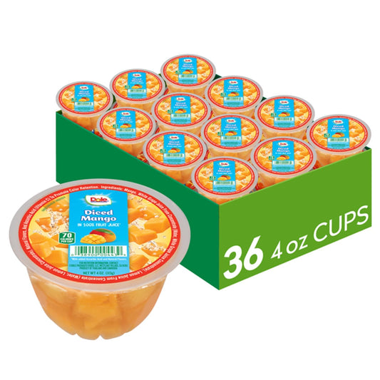 DOLE Fruit Bowls Diced Mango 4oz 36-Pack