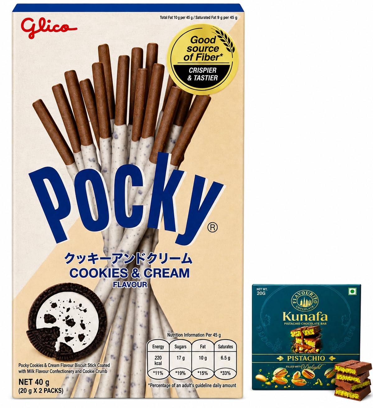 Pocky Cookies & Cream 1.41oz 40g 20ct