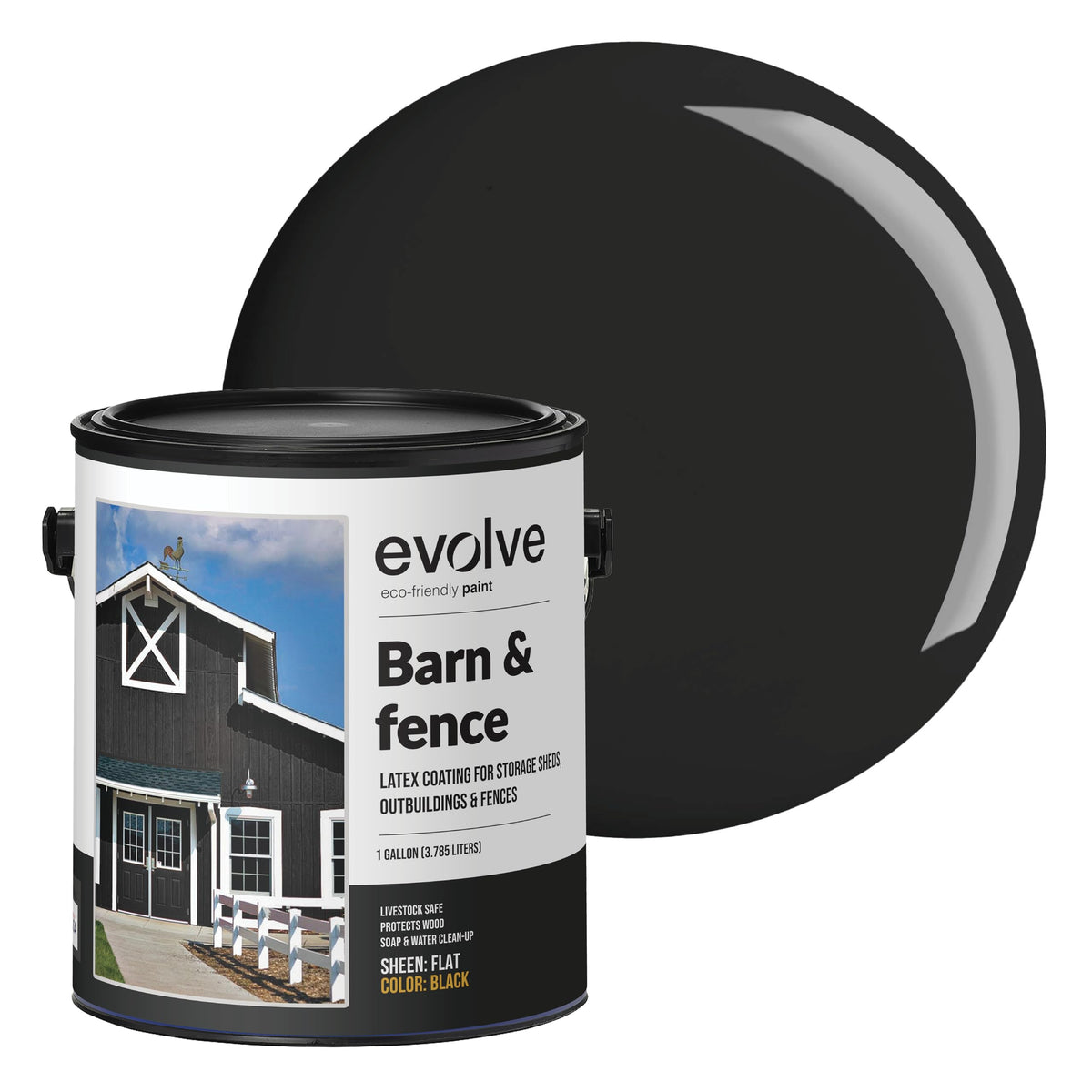 EVOLVE Barn & Fence Paint Black 1 Gallon