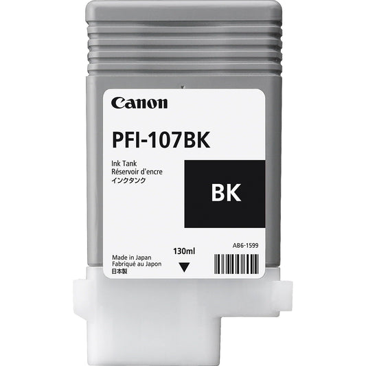 Canon Brand Name PFI-107BK Black Ink 130ml iPF680 685 780 785 6705B001