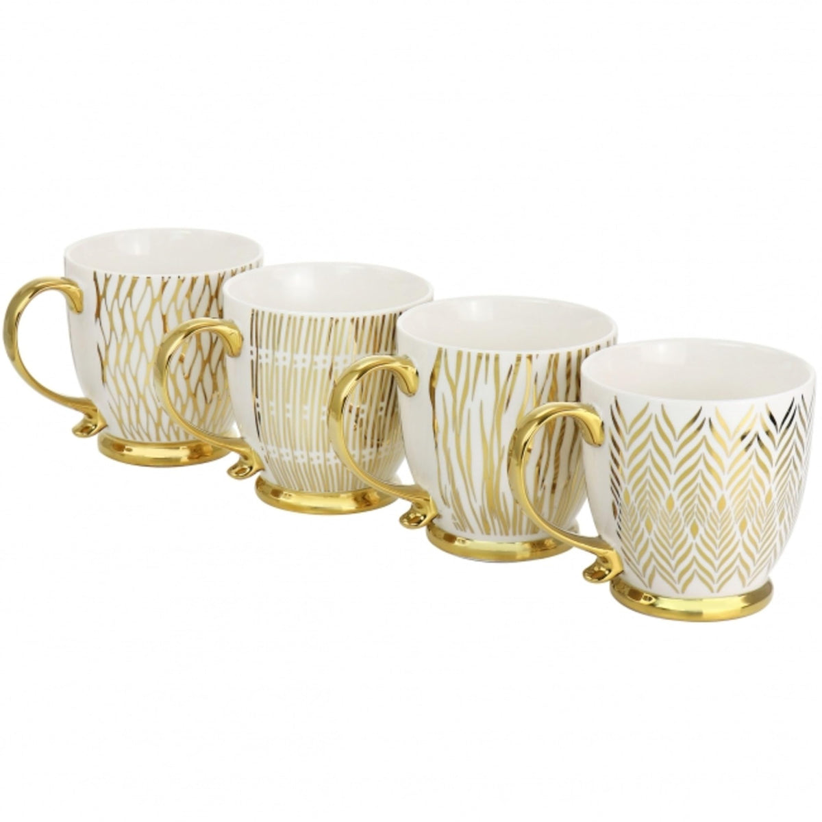 Gibson Home Gold Finch 16.7oz Ceramic Mug Set