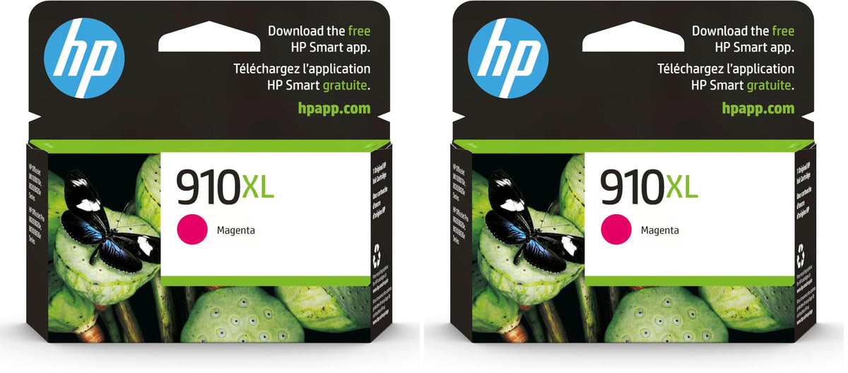 HP 910XL Magenta High-Yield Ink Cartridge | Works with OfficeJet 8010,8020 Series,OfficeJet Pro 8020,8030 Series | Eligible for Instant Ink-| 3YL64AN,(Pack of 2)