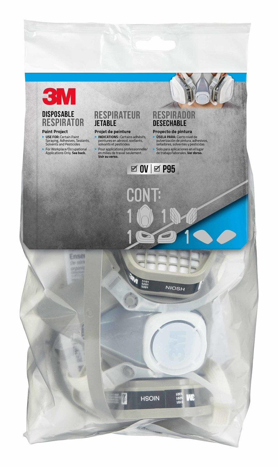 3M 52P71PC1-B Paint Respirator