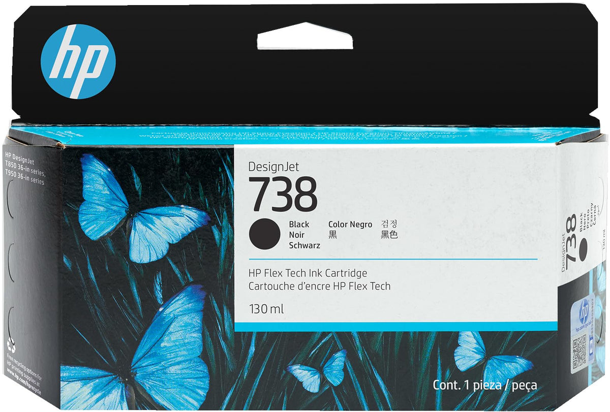 HP 738 Black DesignJet Ink Cartridge 130ml