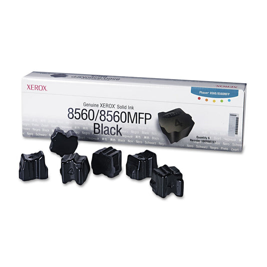 Xerox 108R00727 (6 Black/Box) Solid OEM Genuine Ink/Inkjet (6,800 Yield) - Retail