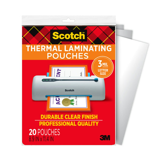 Scotch Matte Thermal Laminating Pouches 8.9x11.4in 20-Pack