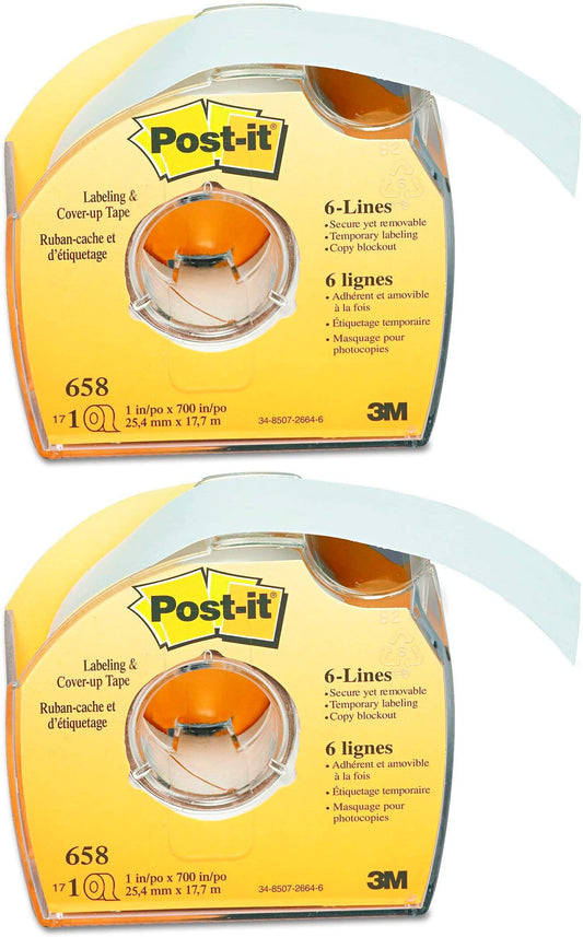 Post-it Labeling & Cover-Up Tape 1in x 700in 2-Pack