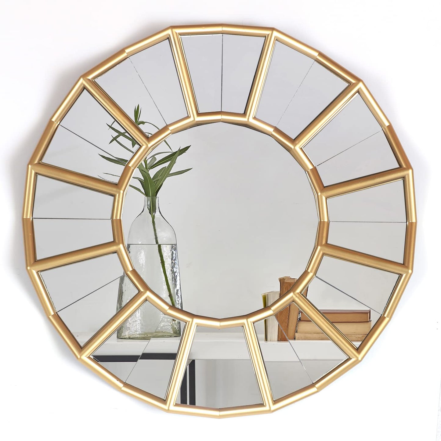 Mirrorize Round Gold Wall Mirror 24in