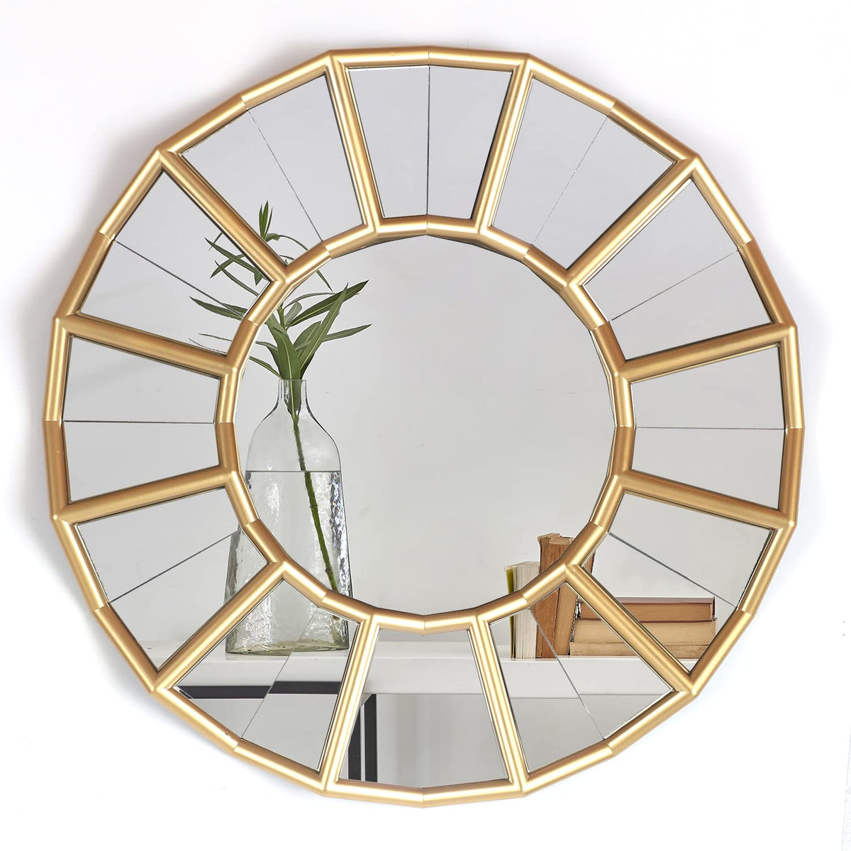 Mirrorize Round Gold Wall Mirror 24in