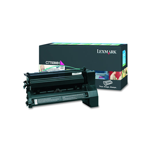 Lexmark C7700MH C7700MH High-Yield Toner, 10000 Page-Yield, Magenta