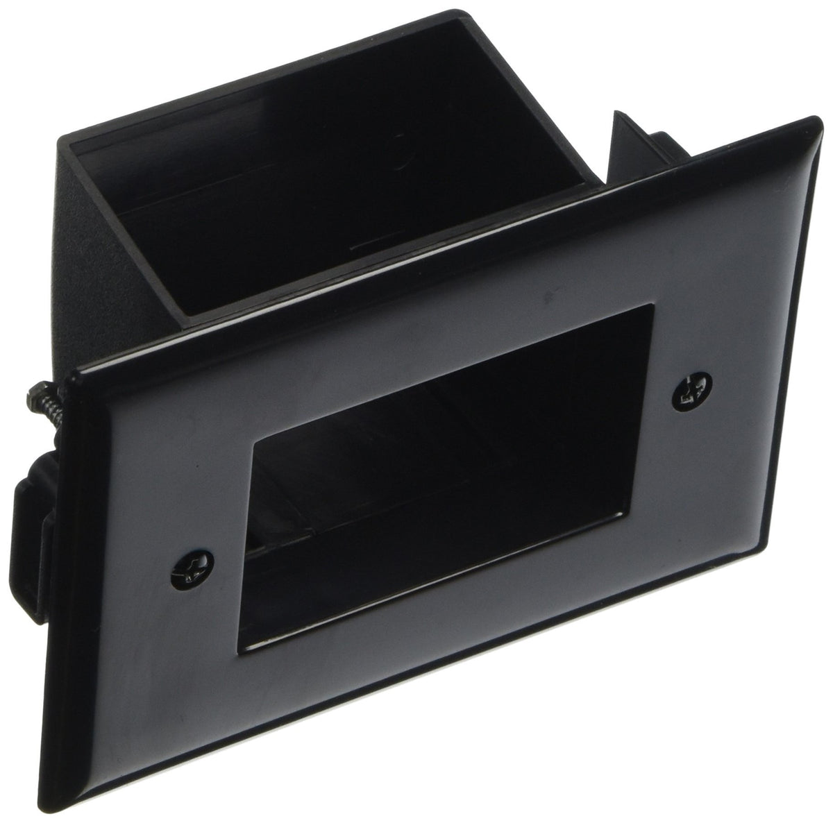 CableWholesale Easy Mount Recessed Cable Plate Black