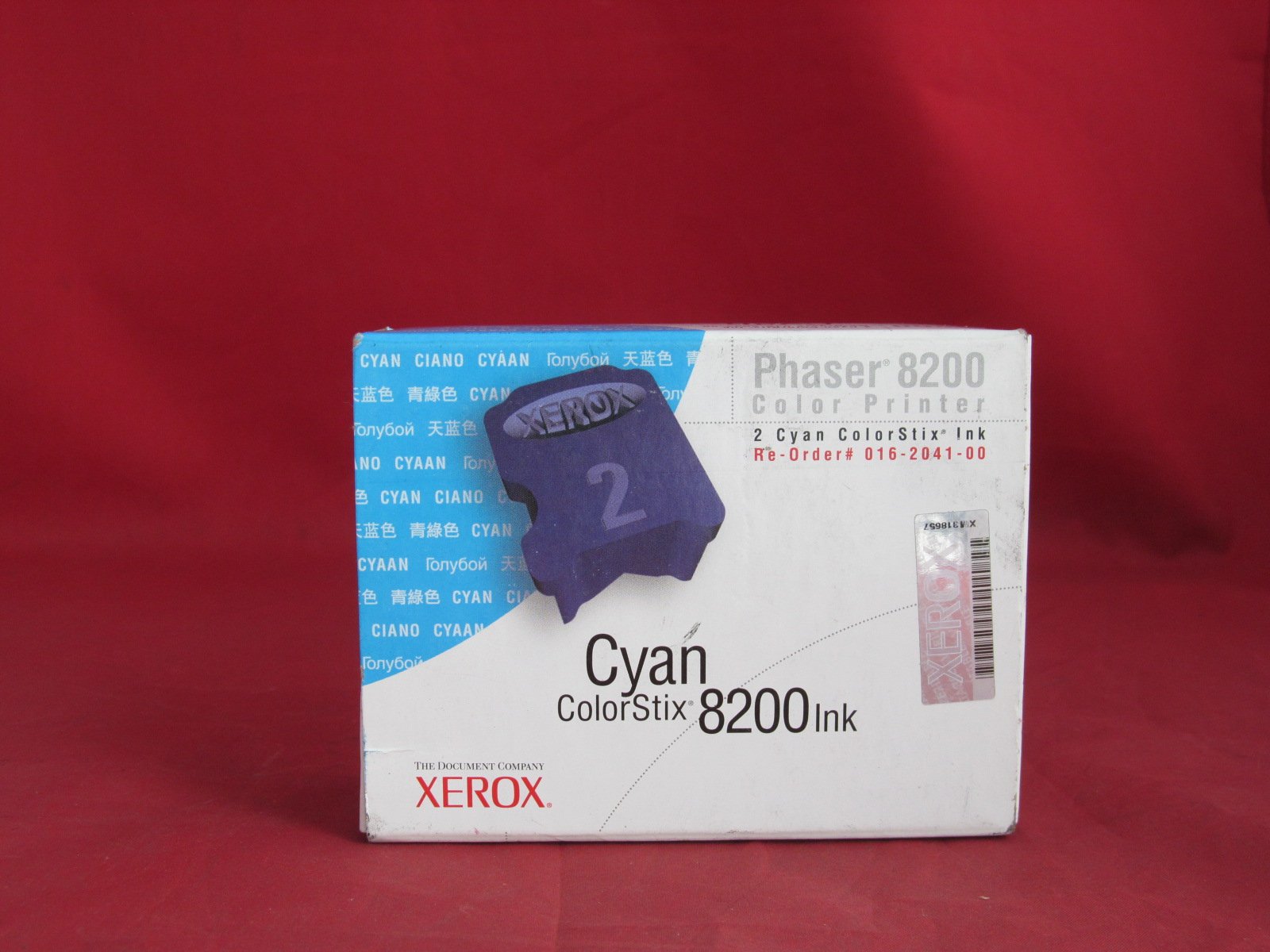 Xerox Phaser 8200 Cyan ColorStix Ink, 2/Box, 2,800 Yield, Part Number 016-2041-00