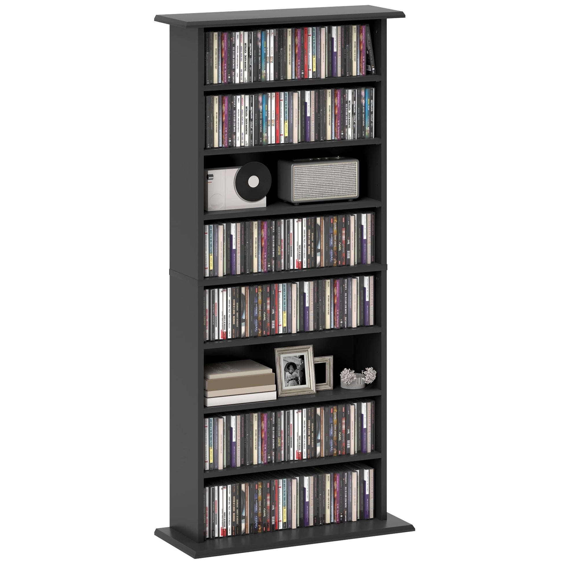 HOMCOM 8-Tier DVD Shelf with 6 Shelves
