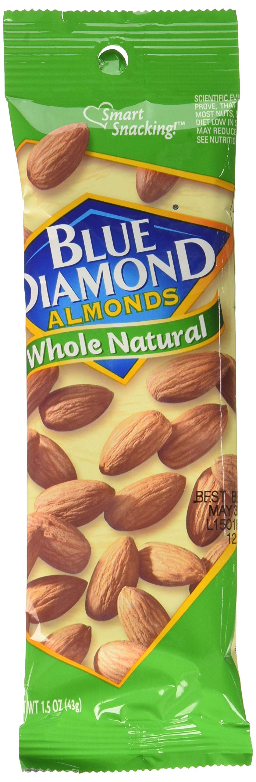 Blue Diamond Almonds, Whole Natural, 12 Count (Pack of 1)