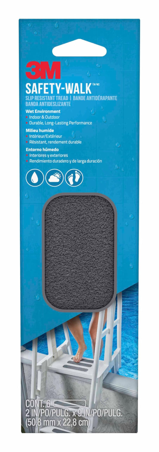 3M Gray Anti-Slip Tape 2in x 9in 6pk