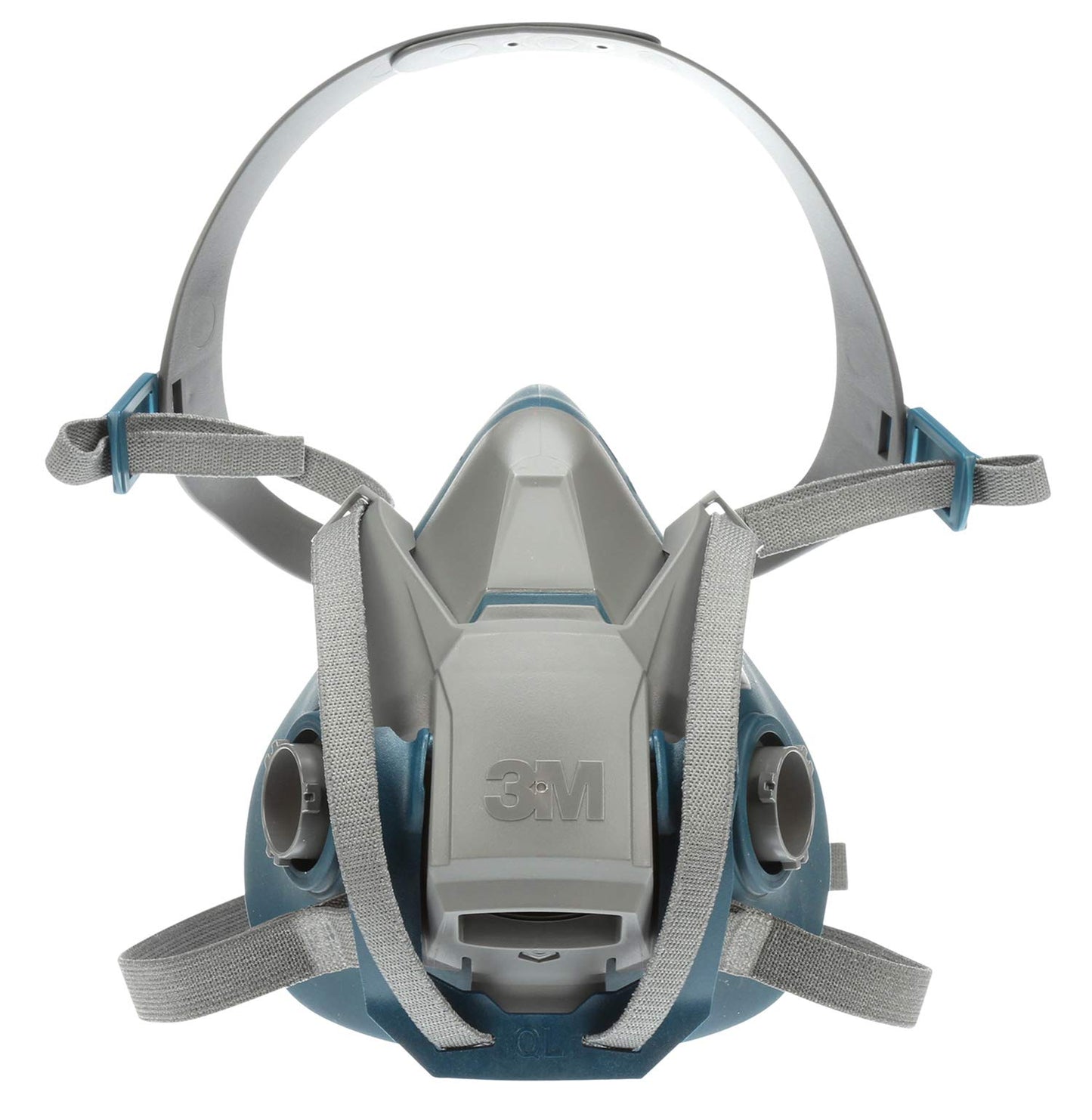 3M 6502QL 6500 Series Rugged Comfort Quick Latch Half Facepiece Reusable Respirator, Gray/Teal, Medium