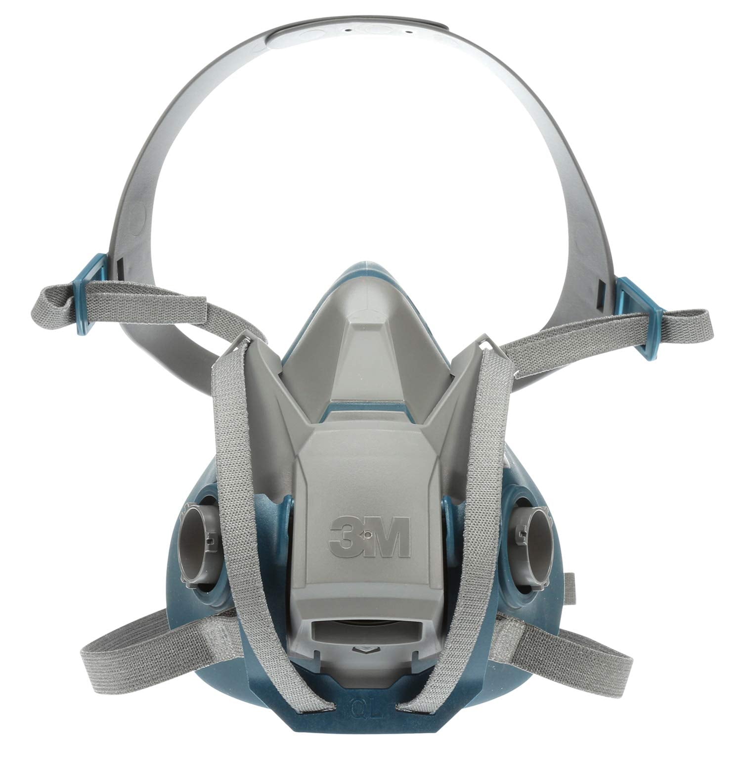 3M 6502QL 6500 Series Rugged Comfort Quick Latch Half Facepiece Reusable Respirator, Gray/Teal, Medium