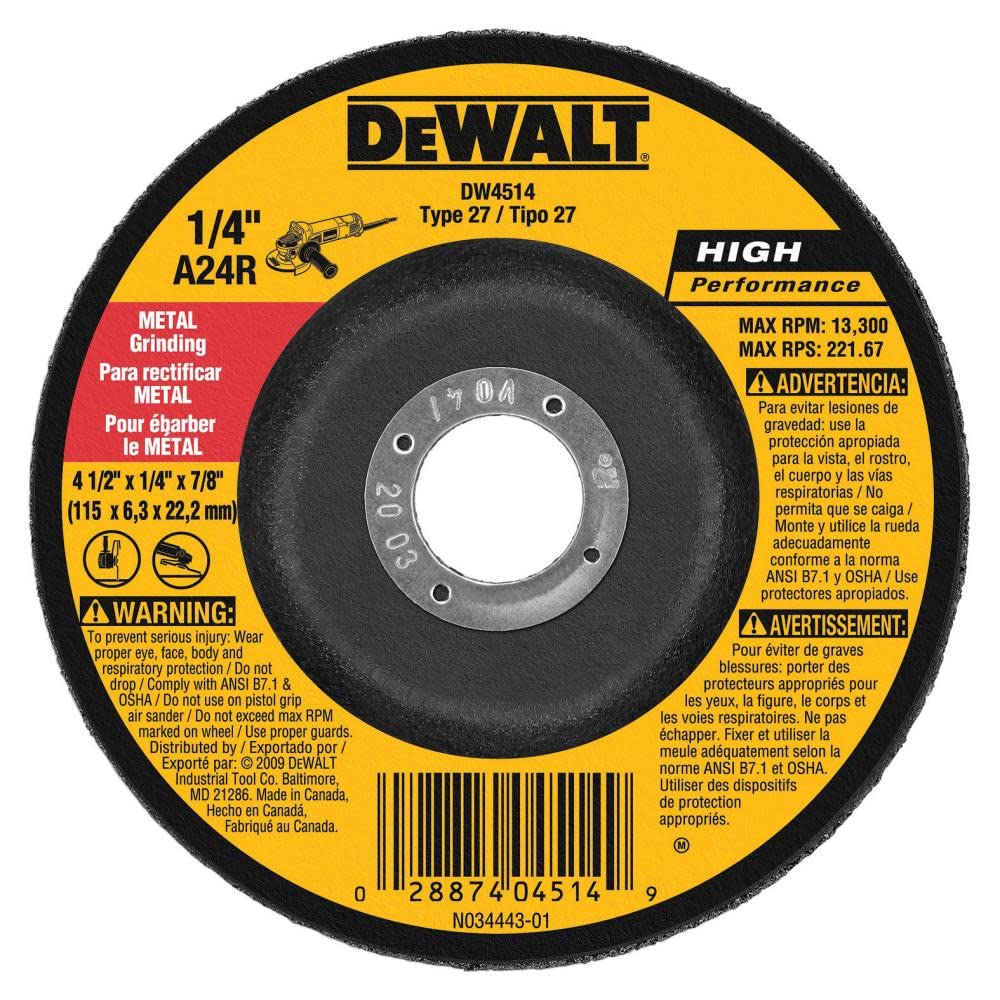 DEWALT DW4514 Grinding Wheel 4-1/2" 2-Pack