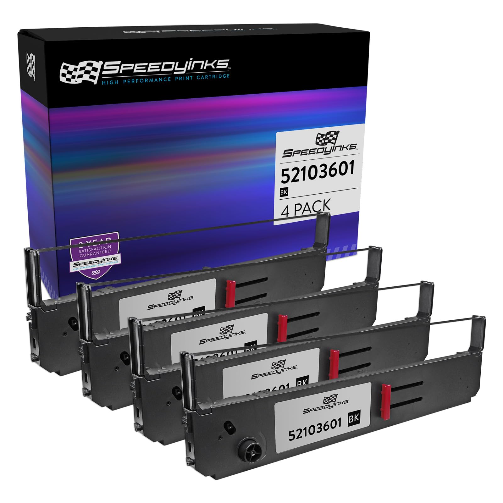 Speedy Inks 52103601 Printer Ribbon 4-Pack