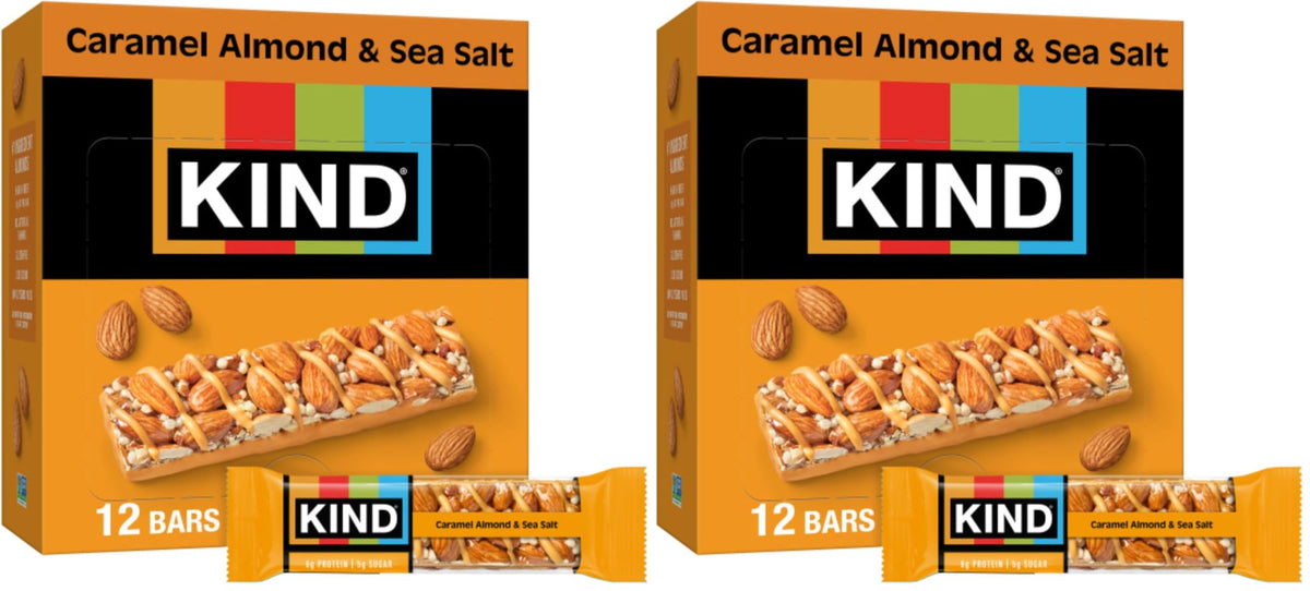 KIND Nut Bars Caramel Almond & Sea Salt 12 Count (2 Pack)