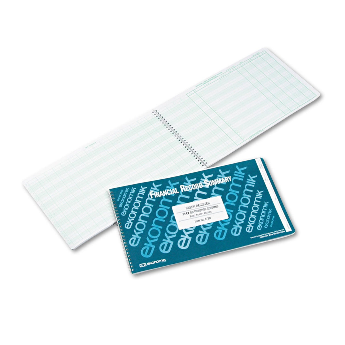 Ekonomik E20 Check Register Accounting System 8 3/4 x 14 3/4