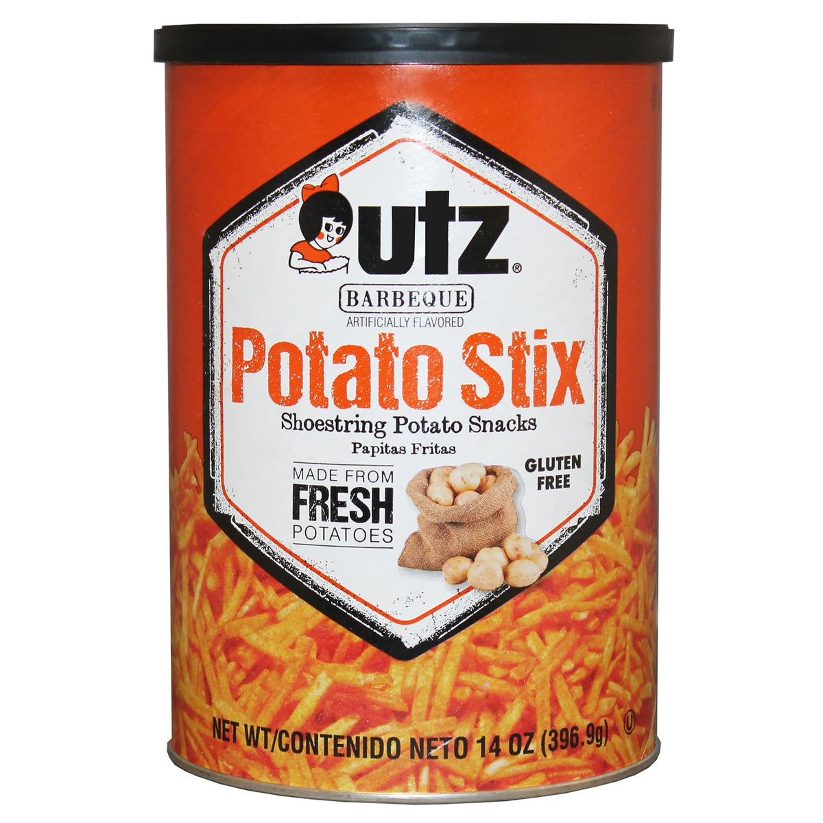 Utz Potato Stix BBQ 14 oz Canister